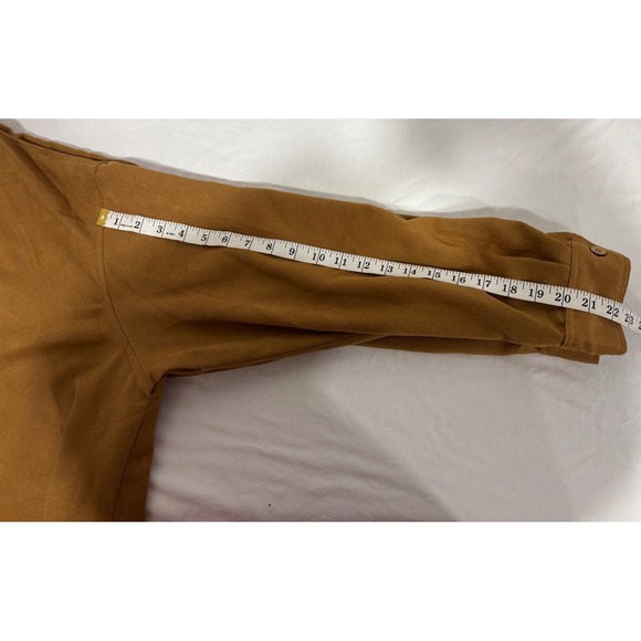 Coldwater Creek Faux Suede Button Up Shirt Jacket Camel XLG - Picture 4 of 11